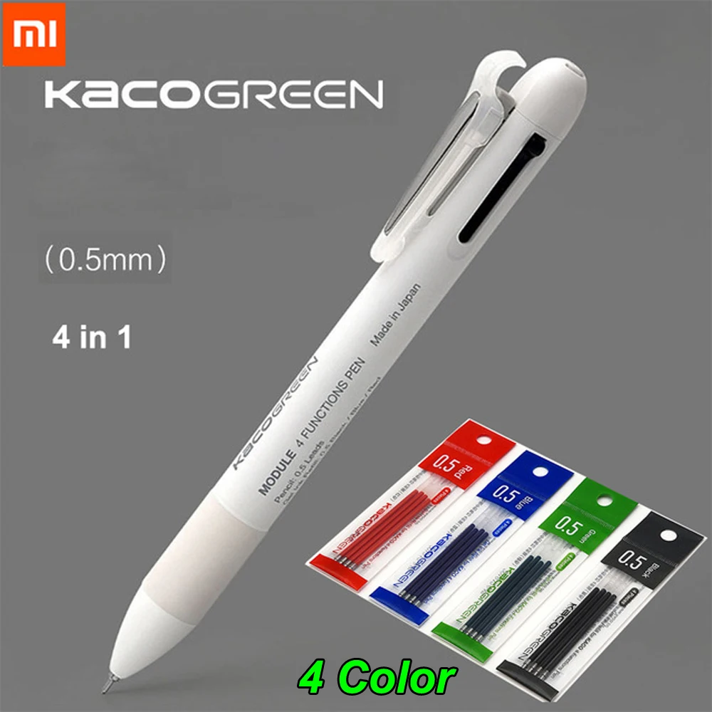Xiaomi KACO 4 In 1 Multifunction Pen-s 0.5mm Black Blue Green Red Refill Gel Pen Mechanical Pen-cil Japanese ink Office School
Xiaomi KACO 4 In 1 Multifunction Pen-s 0.5mm Black Blue Green Red Refill Gel Pen Mechanical Pen-cil Japanese ink Office School
