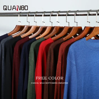 QUANBO 2019 Autumn Winter New high quality Sweater Men Fit Knitted Sweater Fashion Thin Pullover Male Wool Cashmere Sweater
QUANBO 2019 Autumn Winter New high quality Sweater Men Fit Knitted Sweater Fashion Thin Pullover Male Wool Cashmere Sweater