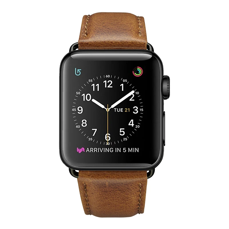 Ремешок из натуральной кожи для Apple Watch VIOTOO мужской коричневый ретро браслет
