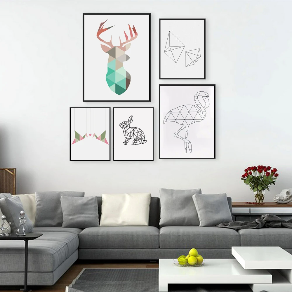 Nordic Decoration Abstract Reindeer Paper Cranes Geometric Flamingo Rabbit Wall Art Canvas Painting Posters for Home Living Room
Nordic Decoration Abstract Reindeer Paper Cranes Geometric Flamingo Rabbit Wall Art Canvas Painting Posters for Home Living Room