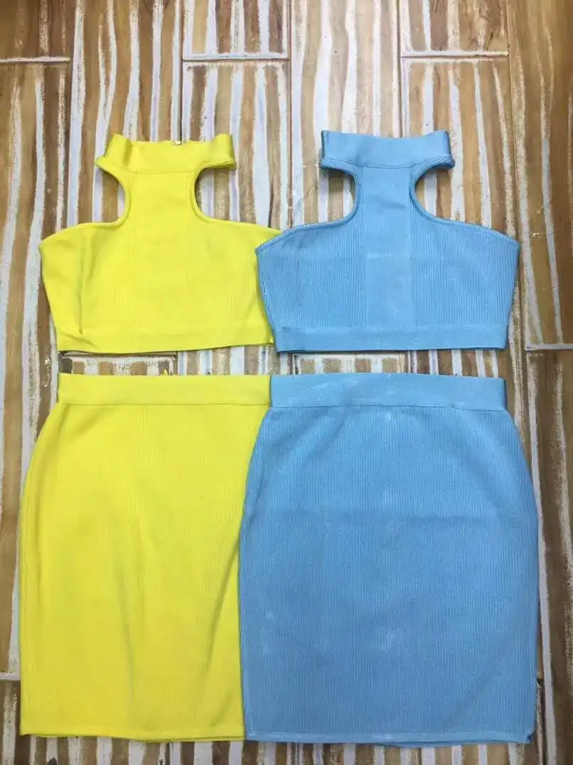 KLEEZY New 2019 Summer Women Vestidos Verano Knitted Bandage Sexy Set Celebrity Evening Party Sleeveless 2 Piece Set Mini HL5003
KLEEZY New 2019 Summer Women Vestidos Verano Knitted Bandage Sexy Set Celebrity Evening Party Sleeveless 2 Piece Set Mini HL5003