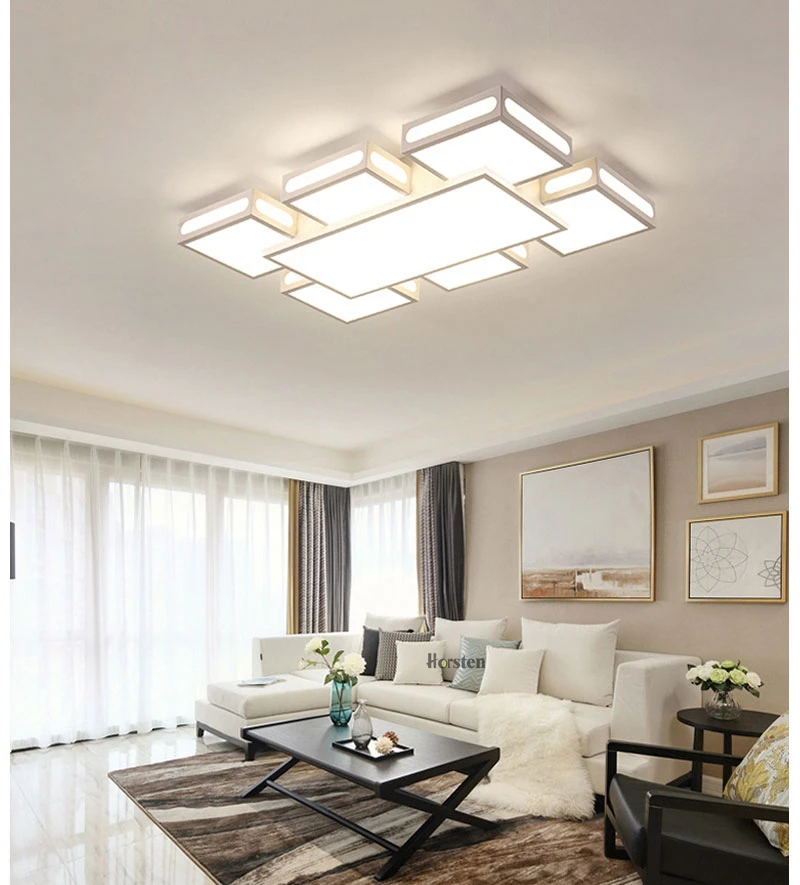 Modern Simple Acrylic LED Ceiling Lights Minimalist Rectangular Ceiling Chandelier Lights Lamp For Living Room Bedroom 220V (4)