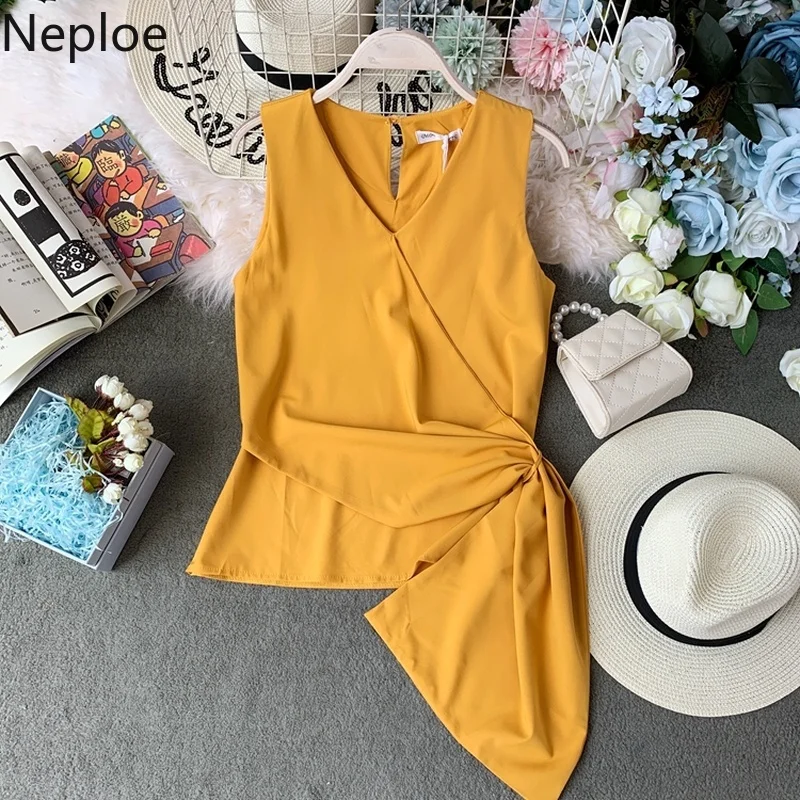 Neploe 2019 Women's Blouse Fashion Elegant Irregular Shirt High Street Ladies Tops V Neck Sleeveless Tunic Shirts Summer Blusas
Neploe 2019 Women's Blouse Fashion Elegant Irregular Shirt High Street Ladies Tops V Neck Sleeveless Tunic Shirts Summer Blusas