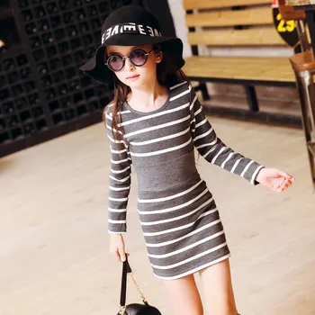 2018 Fall New Korean Girls Scout's Striped Long Sleeved Autumn Dress Hot Kids Clothing Grey Black for 4 6 8 10 12 14 years
2018 Fall New Korean Girls Scout's Striped Long Sleeved Autumn Dress Hot Kids Clothing Grey Black for 4 6 8 10 12 14 years