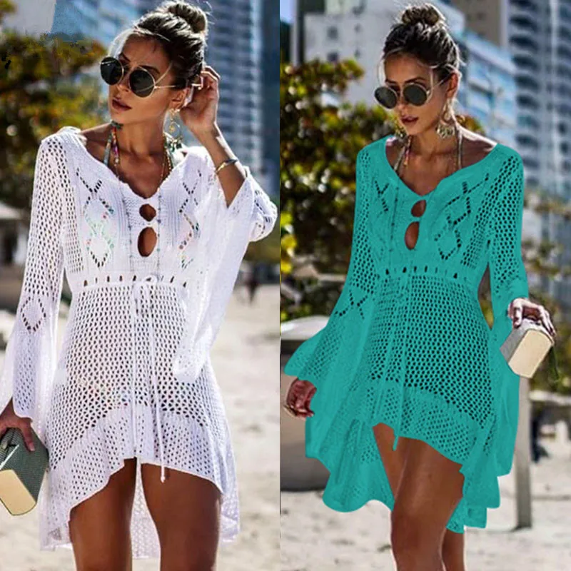 2019 Hollow Out Crochet White Beach Cover up dress Women Tunic Long Pareos Bikinis Cover ups Swim Cover up Robe Plage Beachwear
2019 Hollow Out Crochet White Beach Cover up dress Women Tunic Long Pareos Bikinis Cover ups Swim Cover up Robe Plage Beachwear