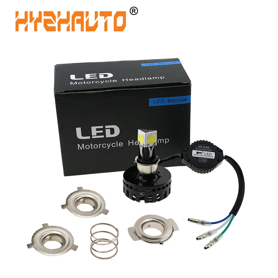 HYZHAUTO BA20D H6 H4 LED Motorcycle Headlight Motorbike HeadLamp High Low Beam 24W 3000LM 360 Degrees IP67 1SET
HYZHAUTO BA20D H6 H4 LED Motorcycle Headlight Motorbike HeadLamp High Low Beam 24W 3000LM 360 Degrees IP67 1SET