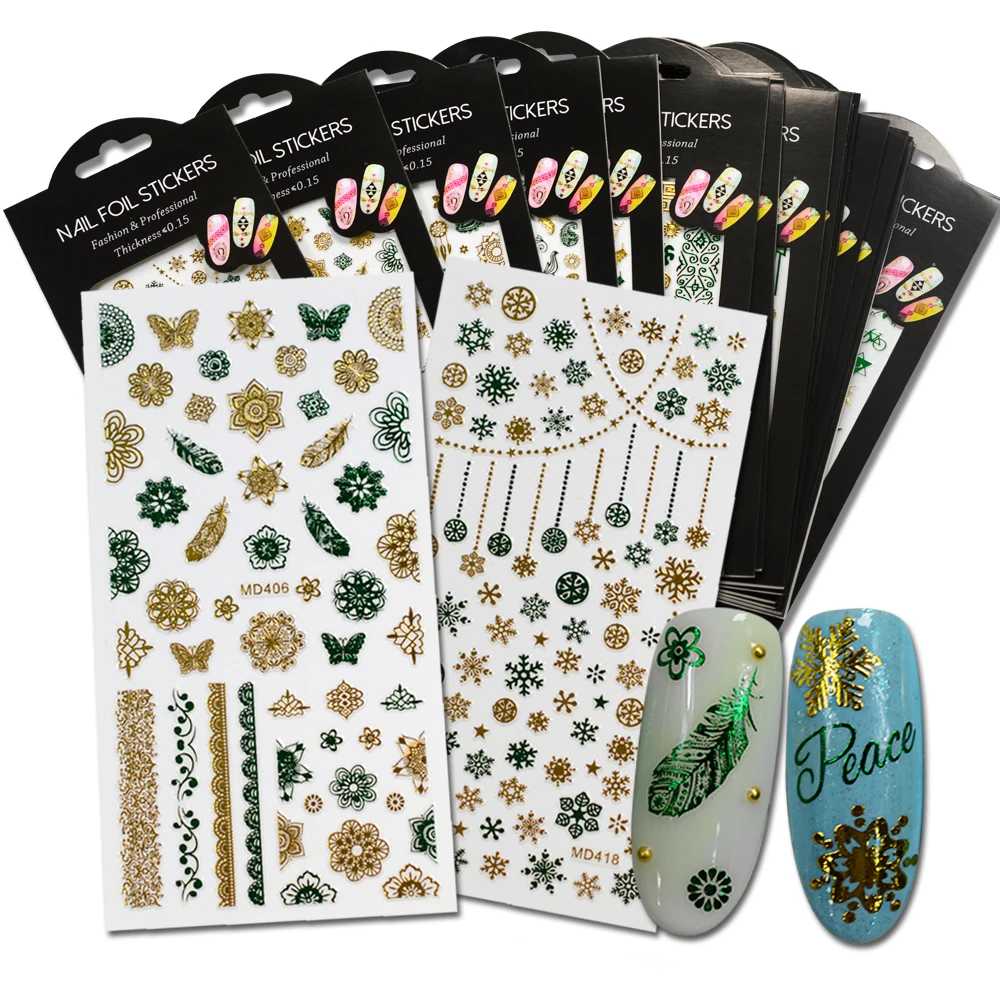 SWEET TREND 1Sheet Gold Green Nail Art Stickes Christmas/Halloween Designs Decal Tips 3D Nail Decals Manicure Tool MD401-420G
SWEET TREND 1Sheet Gold Green Nail Art Stickes Christmas/Halloween Designs Decal Tips 3D Nail Decals Manicure Tool MD401-420G