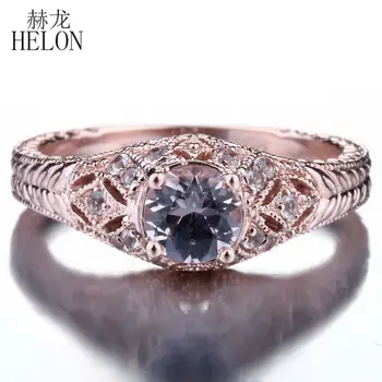 HELON Solid 14K Rose Gold Flawless Round 0.7ct Morganite Natural 0.22ct Diamonds Engagement Wedding Ring Women Vintage Jewelry
HELON Solid 14K Rose Gold Flawless Round 0.7ct Morganite Natural 0.22ct Diamonds Engagement Wedding Ring Women Vintage Jewelry
