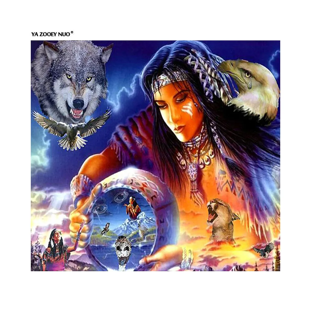 Full Square Diamond 5D DIY Diamond Painting "Indian Girl and wolf " 3D Embroidery Cross Stitch Mosaic Painting Decor gifts YU344
Full Square Diamond 5D DIY Diamond Painting "Indian Girl and wolf " 3D Embroidery Cross Stitch Mosaic Painting Decor gifts YU344