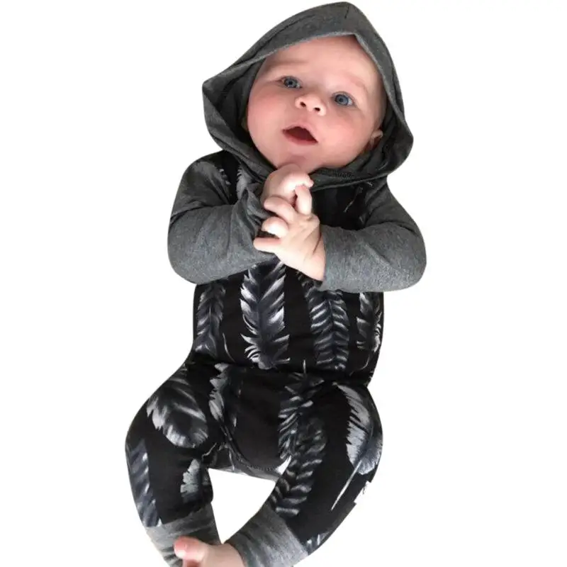 Baby Boys Girl Clothes Newborn Casual Feather Print Long Sleeve Hooded Romper Jumpsuit Baby Clothing Overalls for Newborns
Baby Boys Girl Clothes Newborn Casual Feather Print Long Sleeve Hooded Romper Jumpsuit Baby Clothing Overalls for Newborns