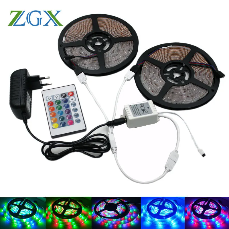 SMD 3528 RGB LED Strip light 60LED/M diode Decor Flexible neon tira tape ribbon lamp waterproof 24K DC 12V adapter set New Year
SMD 3528 RGB LED Strip light 60LED/M diode Decor Flexible neon tira tape ribbon lamp waterproof 24K DC 12V adapter set New Year