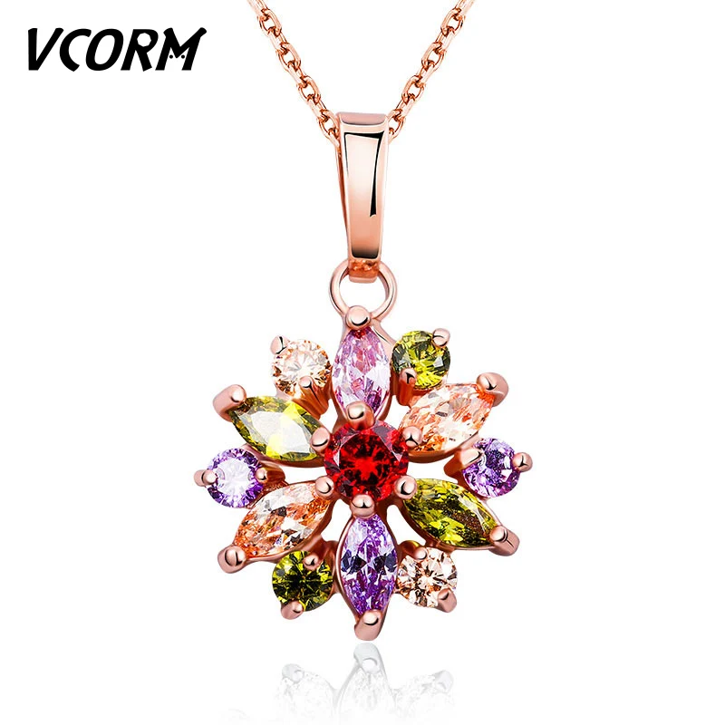 VCORM Fashion Accessories Necklace Flower Pendant Rose Gold and Silver Necklace Female Pendant Necklace Romantic Wedding Jewelry
VCORM Fashion Accessories Necklace Flower Pendant Rose Gold and Silver Necklace Female Pendant Necklace Romantic Wedding Jewelry