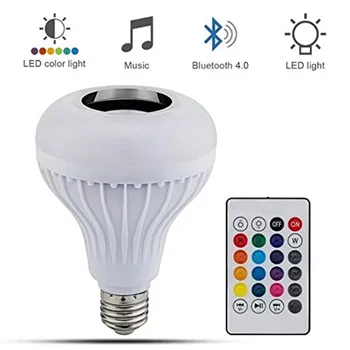 LED Light Bulb Bluetooth Speaker 12W Wireless Music Playing E27 Smart Dimmable Colorful Led Lamp with 24 Keys Remote Control
LED Light Bulb Bluetooth Speaker 12W Wireless Music Playing E27 Smart Dimmable Colorful Led Lamp with 24 Keys Remote Control