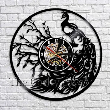Peacock Silhouette Wall Clock Luxurious Retro Vinyl Record Clock Modern Design 3D Wall Watch Peacock Decorative Clock
Peacock Silhouette Wall Clock Luxurious Retro Vinyl Record Clock Modern Design 3D Wall Watch Peacock Decorative Clock