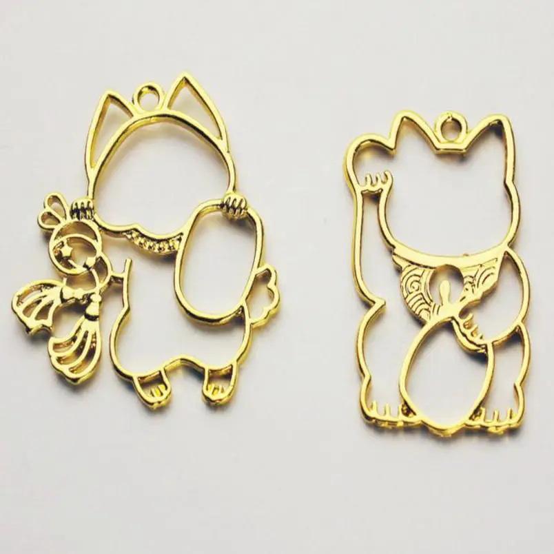 5pcs Fortune Cat Decor Hollow Open Bezels Jewelry Findings Pendant Accessories DIY Charms Handmade UV Resin Metal Frame Craft
5pcs Fortune Cat Decor Hollow Open Bezels Jewelry Findings Pendant Accessories DIY Charms Handmade UV Resin Metal Frame Craft