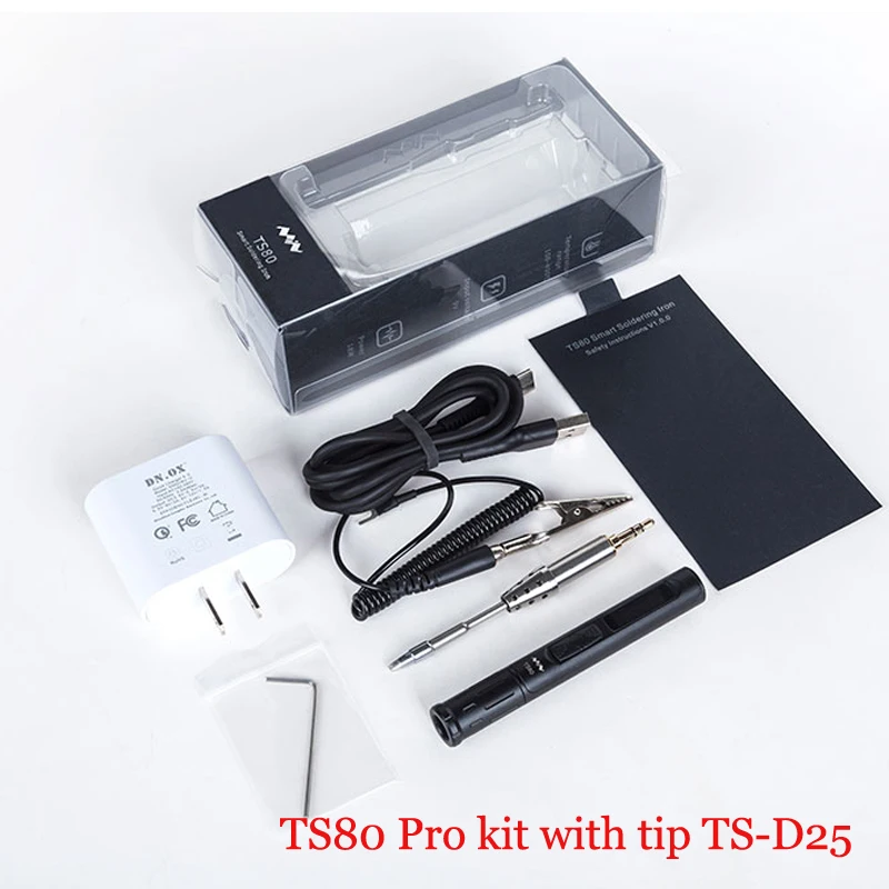 TS80 Mini Electric Soldering Iron Station Portable Organizer Bag Kit Adjustable Temperature Digital OLED Display
TS80 Mini Electric Soldering Iron Station Portable Organizer Bag Kit Adjustable Temperature Digital OLED Display