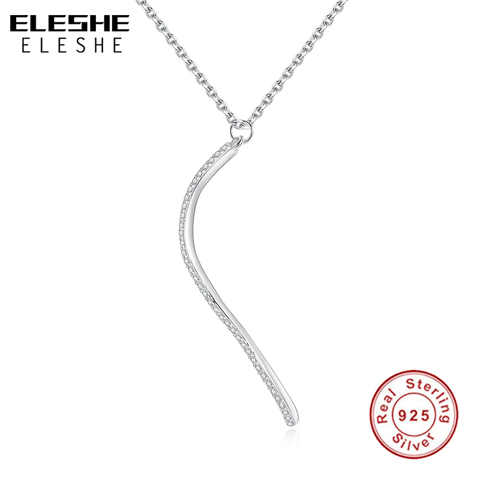 ELESHE Genuine 925 Sterling Silver Necklace for Women Irregular Strip Bar Pendant Necklaces with Crystal Zircon Wedding Jewelry
ELESHE Genuine 925 Sterling Silver Necklace for Women Irregular Strip Bar Pendant Necklaces with Crystal Zircon Wedding Jewelry