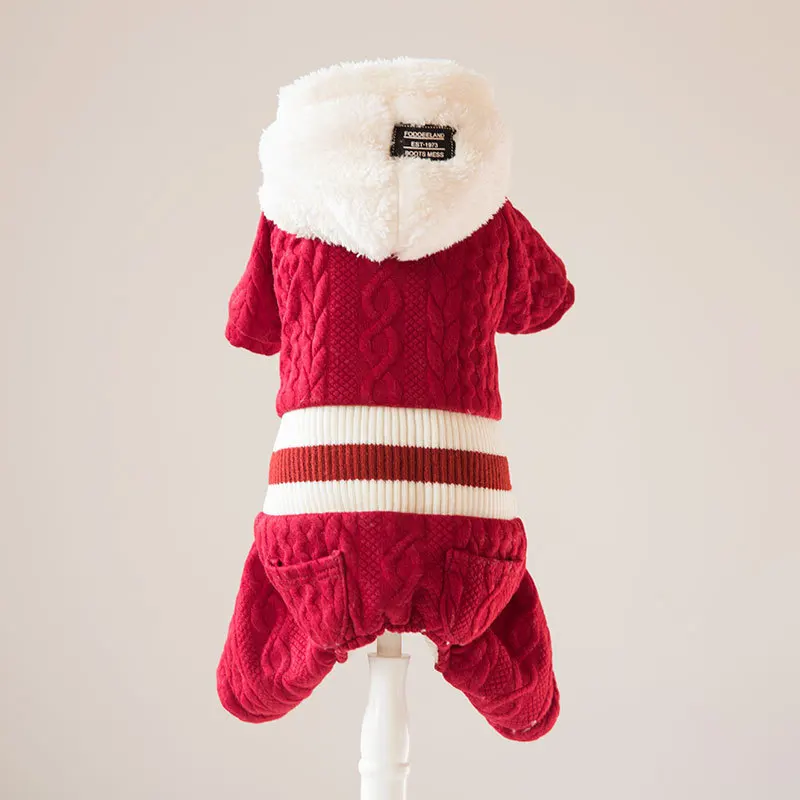 Knitted wool four-legged pet clothes for small dogs 2018 autumn and winter super warm and thick blue red colors pet jumpsuits
Knitted wool four-legged pet clothes for small dogs 2018 autumn and winter super warm and thick blue red colors pet jumpsuits