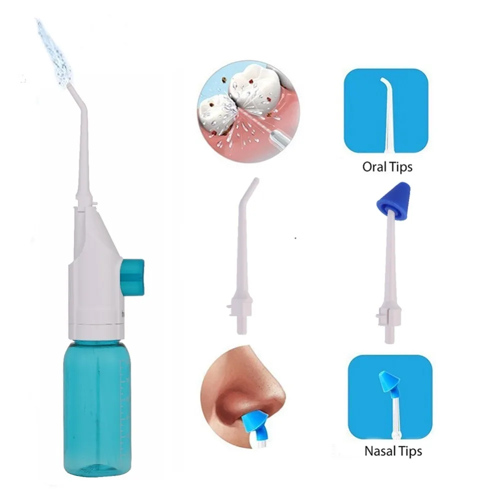 Portable Teeth Whitening Product Water Flosser Manual Oral Irrigator With Nasal Wash Function
Portable Teeth Whitening Product Water Flosser Manual Oral Irrigator With Nasal Wash Function