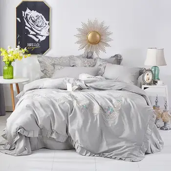New 100%Cotton soft queen king size bedding set gray pink bed sheet fitted sheet embroidery duvet cover pillowcase parure de lit
New 100%Cotton soft queen king size bedding set gray pink bed sheet fitted sheet embroidery duvet cover pillowcase parure de lit