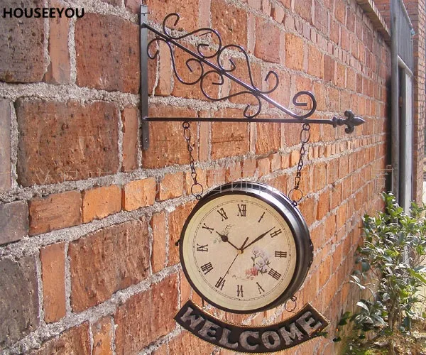 Handmade Metal Crafts Home Decor Wall Clocks Wrought Iron Double Faced Wall Clock Retro Vintage Hanging Bell Bar Cafe Ornaments
Handmade Metal Crafts Home Decor Wall Clocks Wrought Iron Double Faced Wall Clock Retro Vintage Hanging Bell Bar Cafe Ornaments