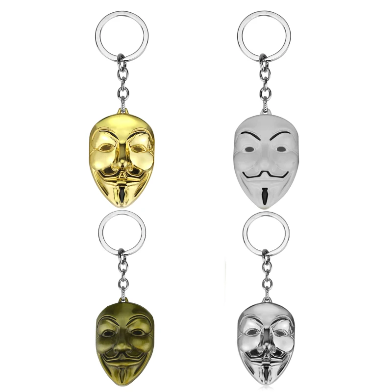 4 Colors Hot Movie V for Vendetta Keychain Anonymouse Guy Hacker Mask Metal Alloy KeyRing Key Chain Ring Fob for Fans
4 Colors Hot Movie V for Vendetta Keychain Anonymouse Guy Hacker Mask Metal Alloy KeyRing Key Chain Ring Fob for Fans