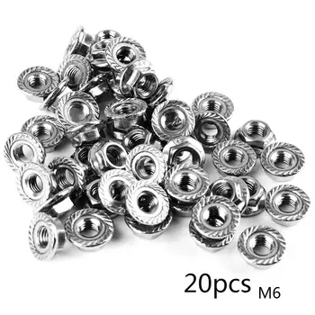 20PCS M6/M8 Stainless Steel Flanged Hex Nuts Antiskid Lock Nut Screw Cap with Serration for 3D Printer Parts Accessories
20PCS M6/M8 Stainless Steel Flanged Hex Nuts Antiskid Lock Nut Screw Cap with Serration for 3D Printer Parts Accessories