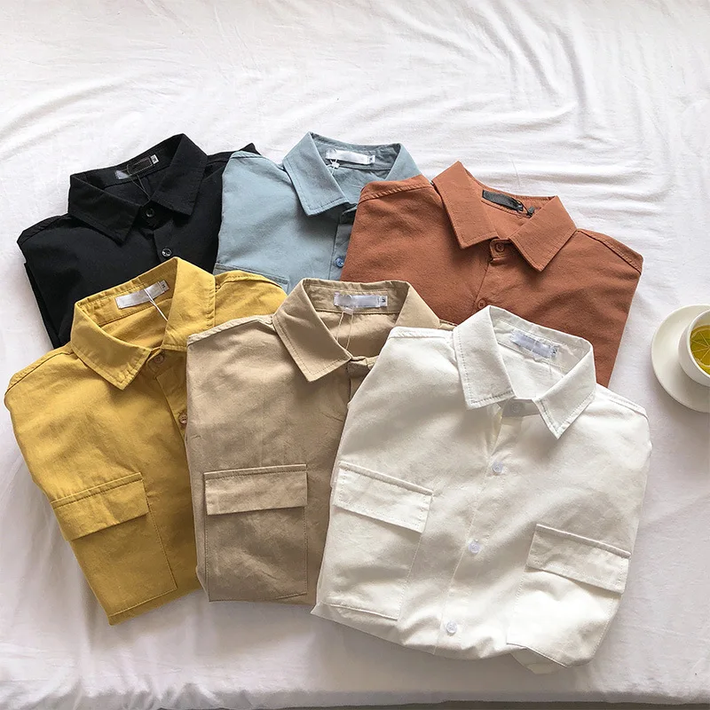 Men Spring And Autumn Fashion Brand Korea Style ulzzang Vintage Simple Solid Color Long Sleeve Shirt Male Casual Shirt Cloth
Men Spring And Autumn Fashion Brand Korea Style ulzzang Vintage Simple Solid Color Long Sleeve Shirt Male Casual Shirt Cloth