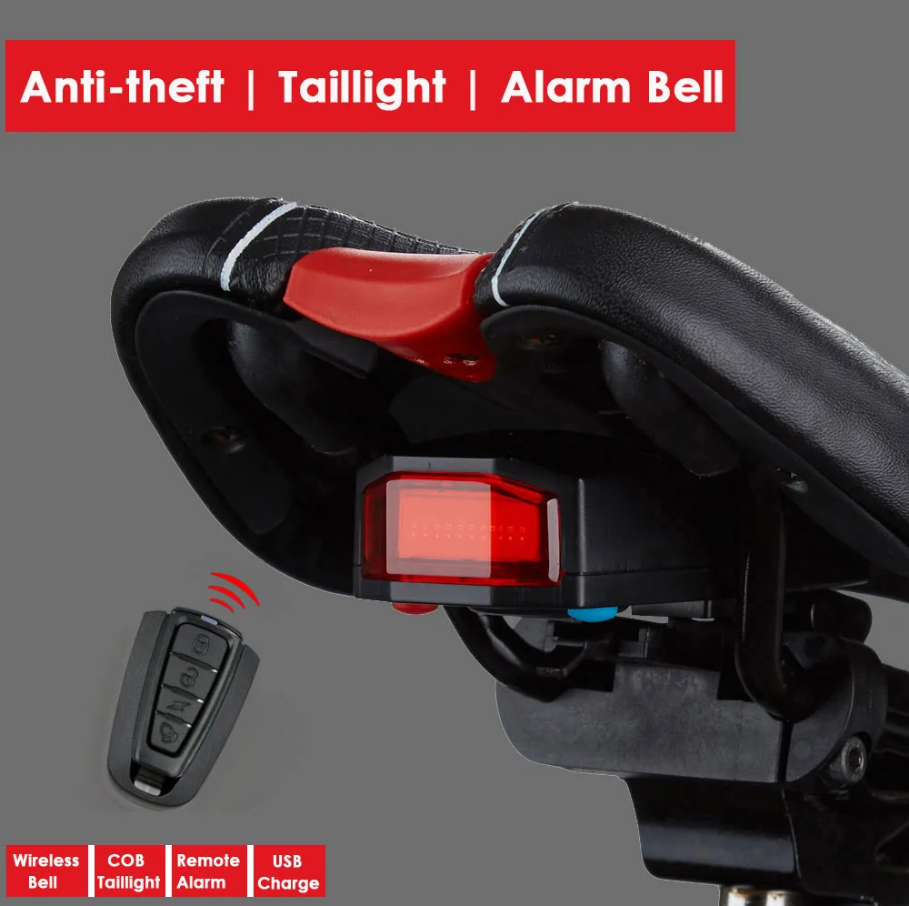 Bicycle Rear light Anti-theft Alarm Lock Bike Wireless Remote Control Antusi Bell Cycling Safety Taillight Smart Lamp Torch
Bicycle Rear light Anti-theft Alarm Lock Bike Wireless Remote Control Antusi Bell Cycling Safety Taillight Smart Lamp Torch