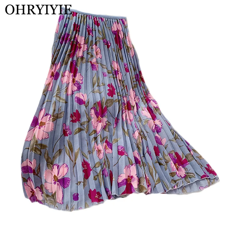 OHRYIYIE Vintage Floral Printed Skirts Women 2019 Spring Summer Long Elegant High Waist Pleated Skirt Female Party Beach Skirt
OHRYIYIE Vintage Floral Printed Skirts Women 2019 Spring Summer Long Elegant High Waist Pleated Skirt Female Party Beach Skirt