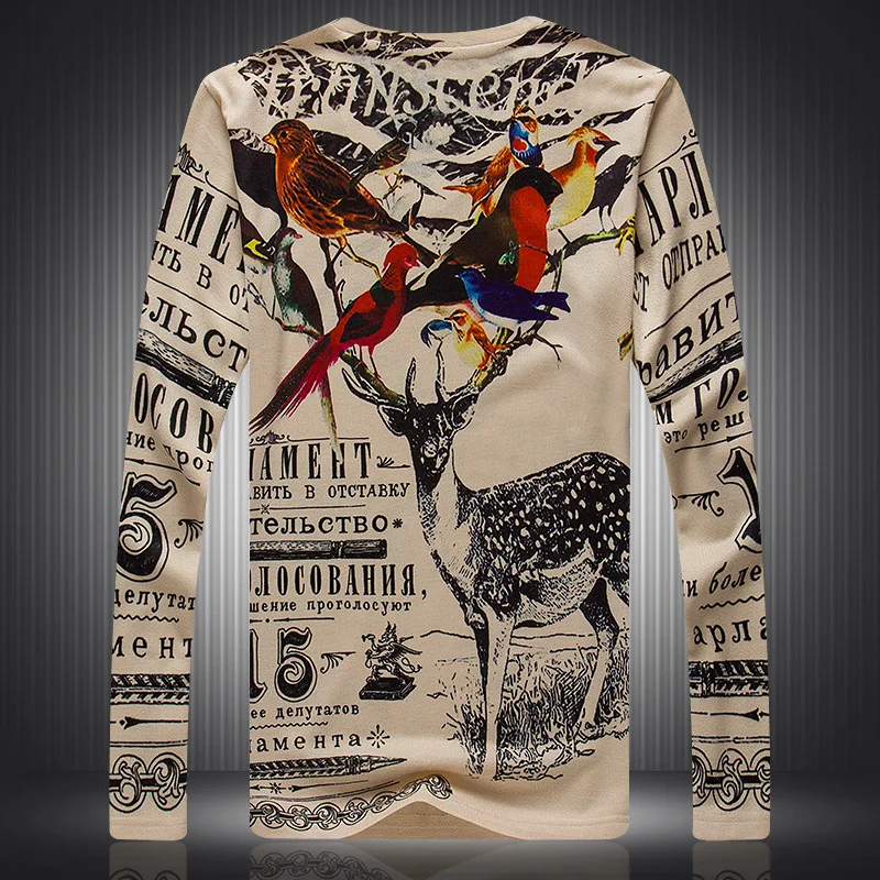 Birds deer letters pattern digital printing fashion long sleeve t shirt Autumn 2018 New quality luxury boutique t shirt menM-3XL
Birds deer letters pattern digital printing fashion long sleeve t shirt Autumn 2018 New quality luxury boutique t shirt menM-3XL