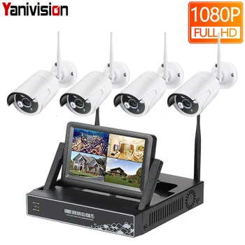 

7 Inch Displayer 4CH 1080P Wireless CCTV System Wireless NVR IP Camera IR-CUT Bullet Home Security System CCTV Kit Yanivision
