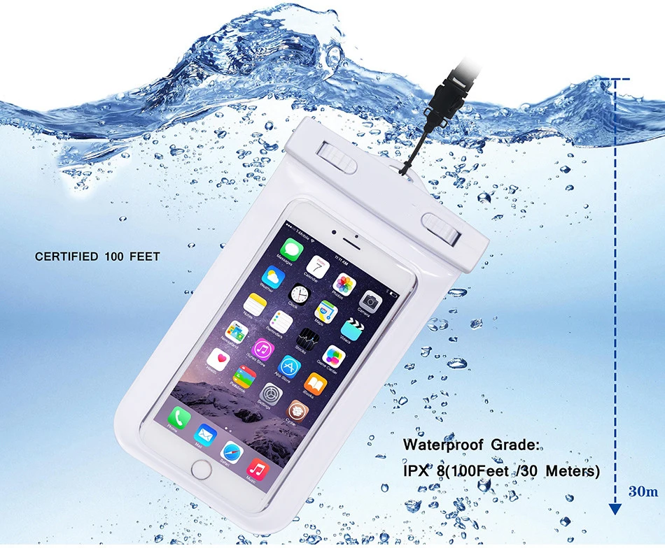 Waterproof Mobile Phone Case For iPhone X Xs Max Xr 8 7 Samsung S9 Clear PVC Sealed Underwater Cell Smart Phone Dry Pouch Cover