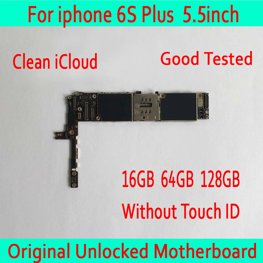 Original for iphone 6S Plus unlocked Motherboard without Touch ID +Clean iCloud,for iphone 6S Plus Mainboard 16GB 64GB 128GB
Original for iphone 6S Plus unlocked Motherboard without Touch ID +Clean iCloud,for iphone 6S Plus Mainboard 16GB 64GB 128GB