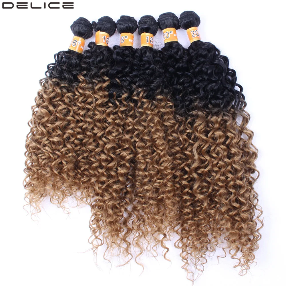 Delice 16 18 20" 6pcs Women's Kinky Curly Hair Weaving Ombre Blonde Hair Extensions Heat Resistance Synthetic Hair Weave
Delice 16 18 20" 6pcs Women's Kinky Curly Hair Weaving Ombre Blonde Hair Extensions Heat Resistance Synthetic Hair Weave
