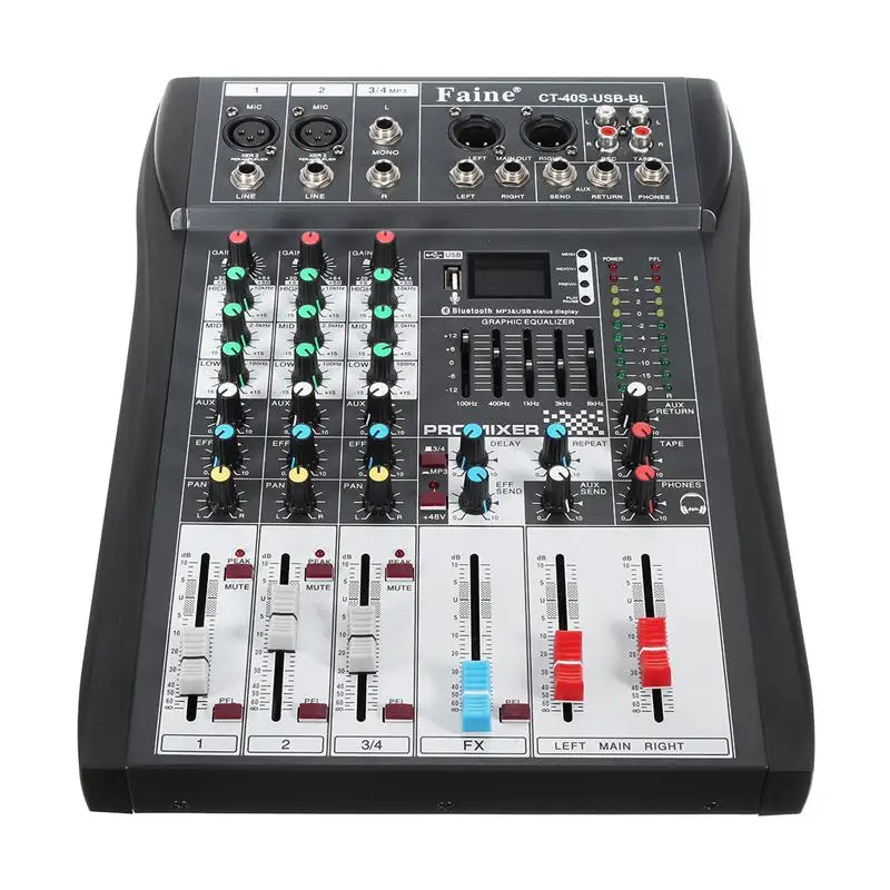Faine Profissional bluetooth 4 Channel DJ Mixer Controller With USB LED Screen Metal DJ Mixing Console Wireless For Audio Music
Faine Profissional bluetooth 4 Channel DJ Mixer Controller With USB LED Screen Metal DJ Mixing Console Wireless For Audio Music