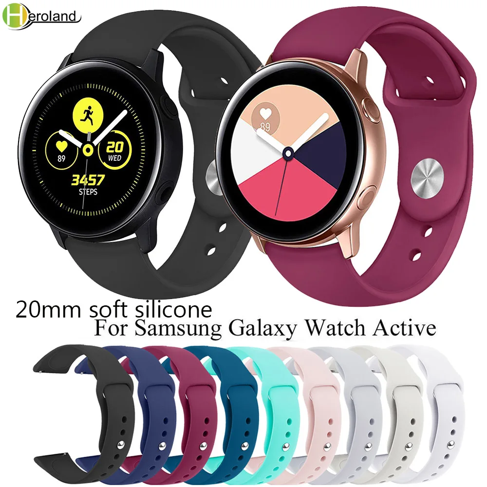 20mm silicone Watch Band for Samsung Galaxy Watch Active Band Galaxy 42mm Strap S2 gear Soft Sport Smart Wristbands Watchstraps
20mm silicone Watch Band for Samsung Galaxy Watch Active Band Galaxy 42mm Strap S2 gear Soft Sport Smart Wristbands Watchstraps