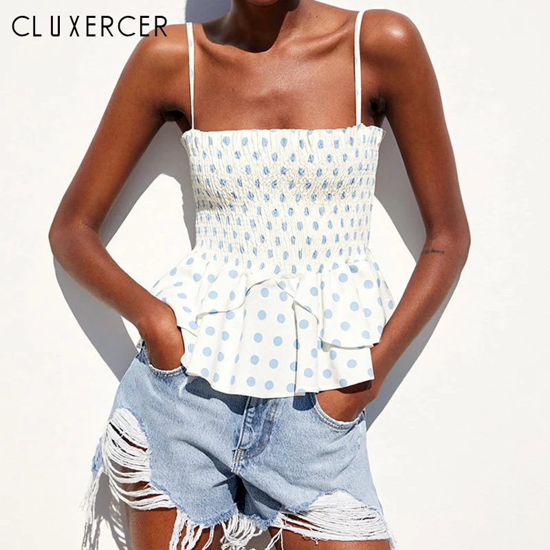 Sexy Women Crop Tops Polka Dot Back Cami Casual Spaghetti Strap Ruffle Vest Cropped Tank Tops Vest Cropped Feminino
Sexy Women Crop Tops Polka Dot Back Cami Casual Spaghetti Strap Ruffle Vest Cropped Tank Tops Vest Cropped Feminino