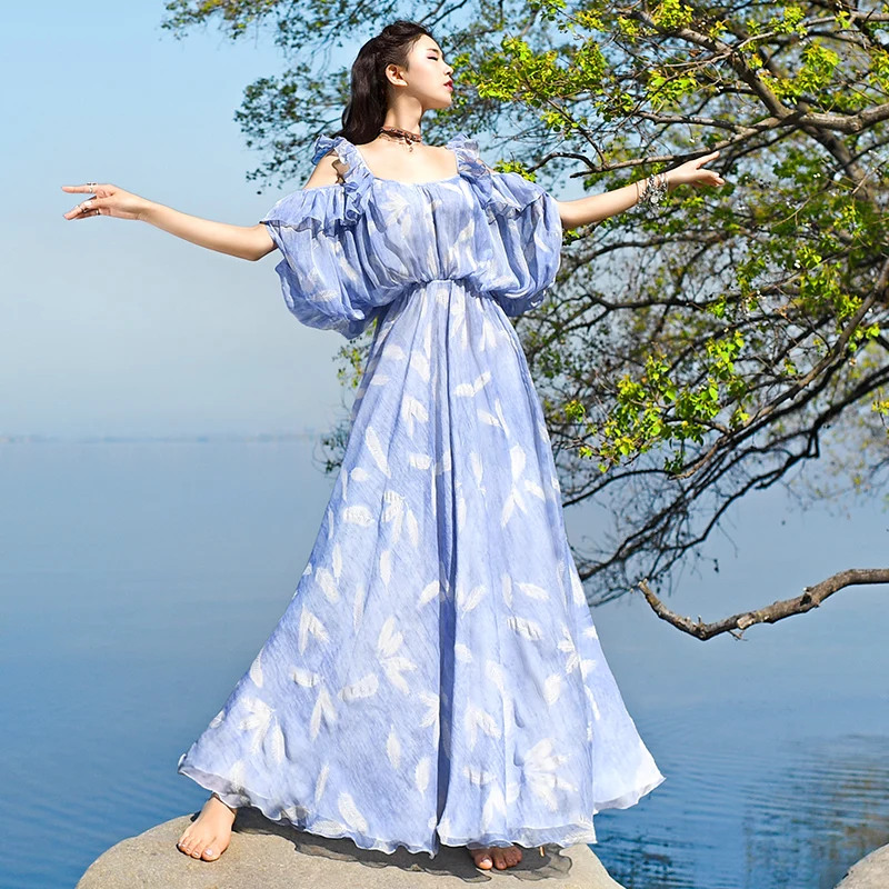 Free Shipping 2017 New Fashion Long Maxi Summer Printed Chiffon Spaghetti Strap One-piece Dress Boshow Beach Dress Blue And Pink
Free Shipping 2017 New Fashion Long Maxi Summer Printed Chiffon Spaghetti Strap One-piece Dress Boshow Beach Dress Blue And Pink