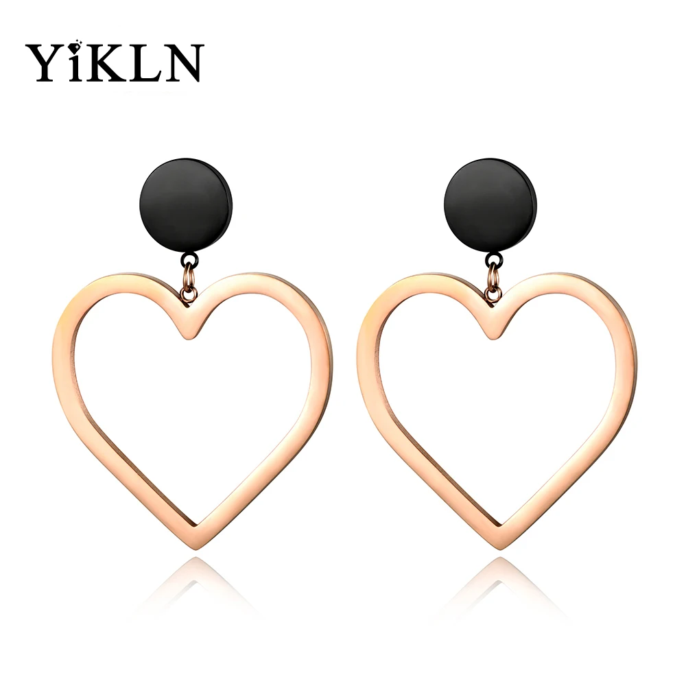 YiKLN Romantic Rose Gold Color Love Heart Earrings For Women Girls Stainless Steel Jewelry Hyperbole Bijoux Brincos YE18088
YiKLN Romantic Rose Gold Color Love Heart Earrings For Women Girls Stainless Steel Jewelry Hyperbole Bijoux Brincos YE18088