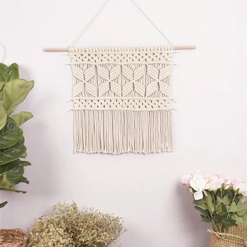 55 Cm X 56 Cm Macrame Wall Art Handmade Cotton Wall Hanging Tapestry with Bohemia Home Wedding Garden Party Decoration
55 Cm X 56 Cm Macrame Wall Art Handmade Cotton Wall Hanging Tapestry with Bohemia Home Wedding Garden Party Decoration