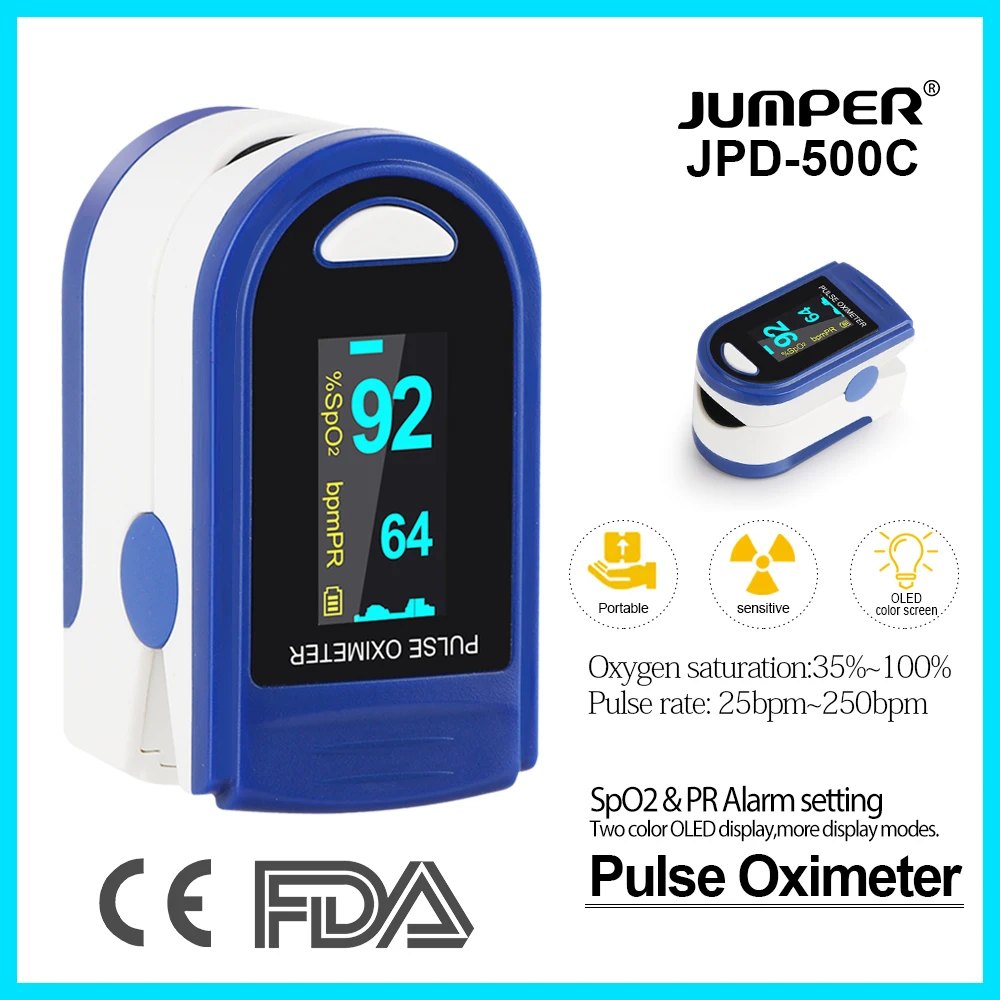 jumper Fingertip Pulse Oximeter Rate Portable Blood Pressure Health Care CE FDA OLED display Oxygen Alarm setting JPD-500C
jumper Fingertip Pulse Oximeter Rate Portable Blood Pressure Health Care CE FDA OLED display Oxygen Alarm setting JPD-500C