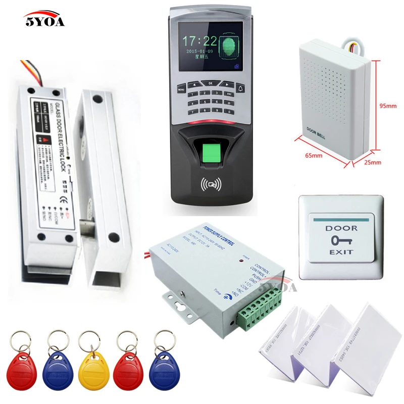 Fingerprint RFID Access Control System Kit Frameless Glass Door Set+Electric Bolt Lock+Card Keytab+Power Supply+Button+DoorBell
Fingerprint RFID Access Control System Kit Frameless Glass Door Set+Electric Bolt Lock+Card Keytab+Power Supply+Button+DoorBell