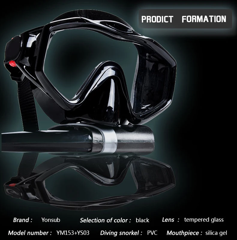 4mm Tempered Glass Professional Scuba Swimming Diving Mask Set Diving Mask dry Black Snorkel For Underwater
4mm Tempered Glass Professional Scuba Swimming Diving Mask Set Diving Mask dry Black Snorkel For Underwater