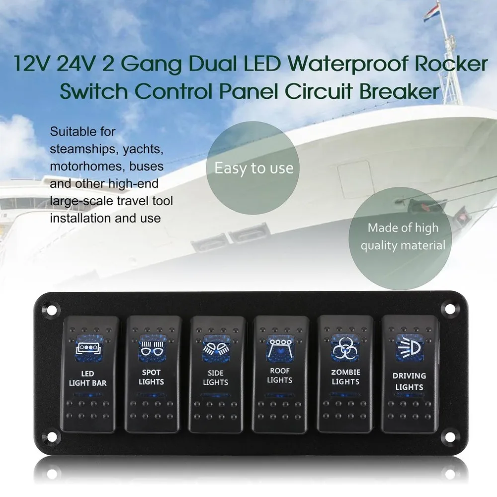 Car Waterproof Marine Boat Caravan RV Rocker Switch Panel LED Circuit Breaker 12V 6 Gang Overload Protection Anti-corrosion
Car Waterproof Marine Boat Caravan RV Rocker Switch Panel LED Circuit Breaker 12V 6 Gang Overload Protection Anti-corrosion