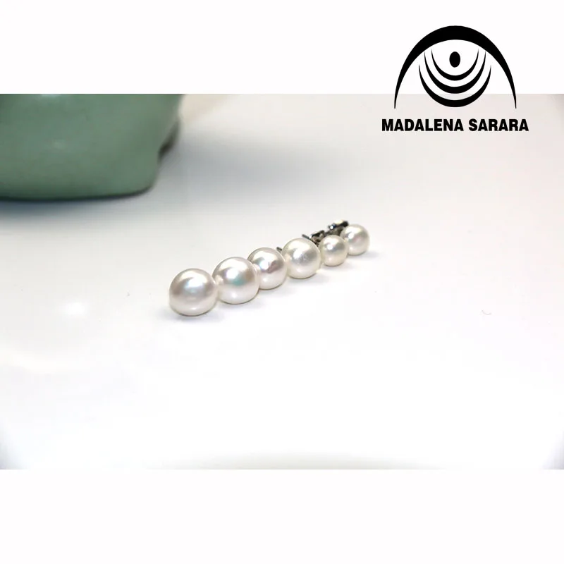 MADALENA SARARA 9-10mm Freshwater Pearl Earrings Silver Plated Natural White Pearl Earrings 3pair/Lot
MADALENA SARARA 9-10mm Freshwater Pearl Earrings Silver Plated Natural White Pearl Earrings 3pair/Lot