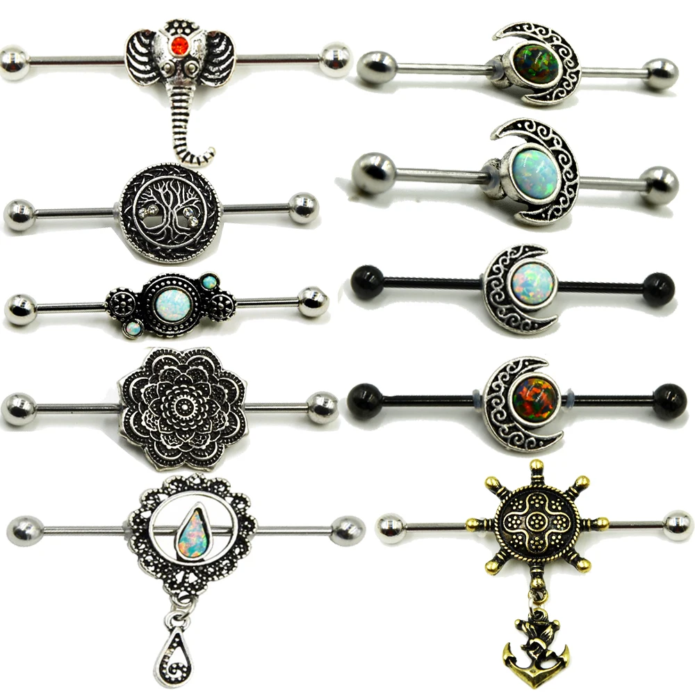 BOG-1Pcs Opal Stone Gemmed Eat Helix Industrial Piercing Barbells Ear Studs Earrings Piercing Industrial Jewelry
BOG-1Pcs Opal Stone Gemmed Eat Helix Industrial Piercing Barbells Ear Studs Earrings Piercing Industrial Jewelry
