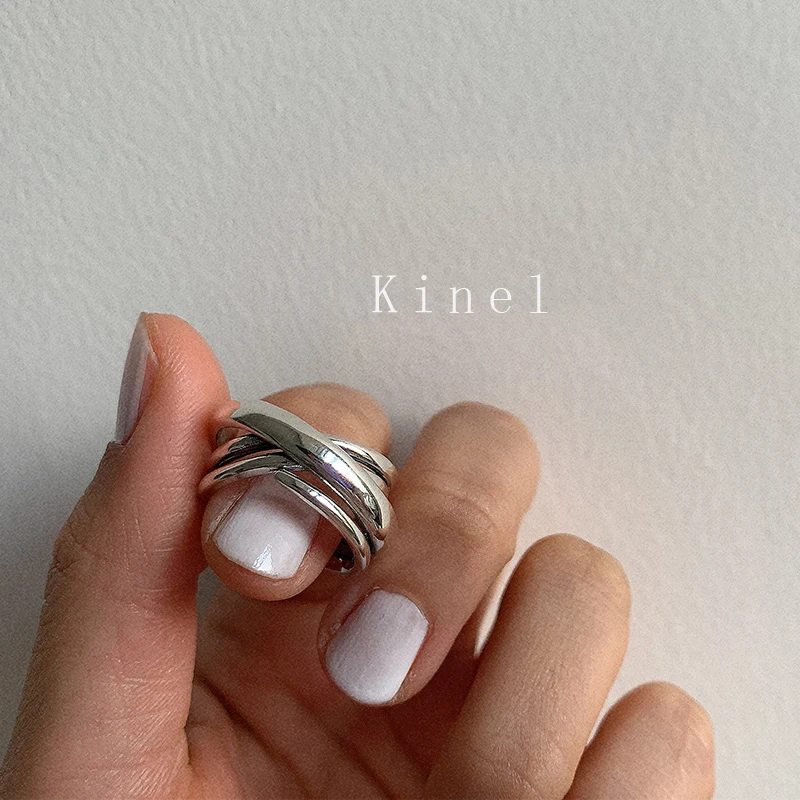 Kinel S925 Sterling Silver Ring Personality Multi-layer Cross Vintage Jewelry Neutral Style Simple Open Ring Best Gift
Kinel S925 Sterling Silver Ring Personality Multi-layer Cross Vintage Jewelry Neutral Style Simple Open Ring Best Gift