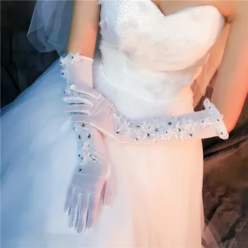 Bling Bling Crystal Beaded Lace Short ivory Elbow Length Bridal Gloves Bride Glove Wedding Accessories Full Finger Covered
Bling Bling Crystal Beaded Lace Short ivory Elbow Length Bridal Gloves Bride Glove Wedding Accessories Full Finger Covered