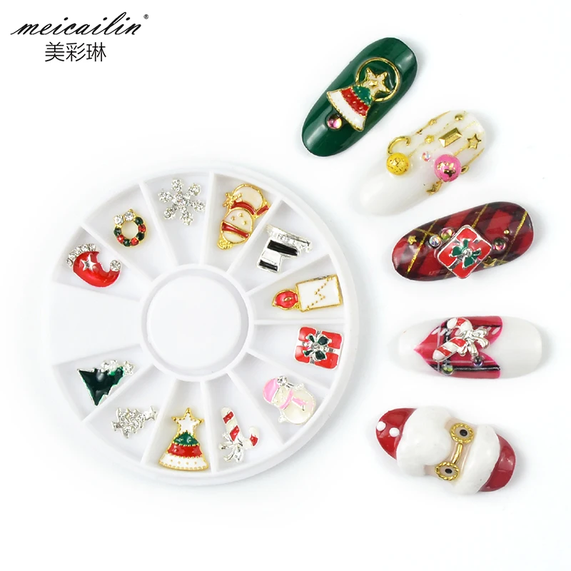Hot Sale 1 box 12 Designs Christmas Tree Nail Art Decorations Snowman Alloy Charms 3d Glitter Nail Jewelry Supplies DIY Tools
Hot Sale 1 box 12 Designs Christmas Tree Nail Art Decorations Snowman Alloy Charms 3d Glitter Nail Jewelry Supplies DIY Tools